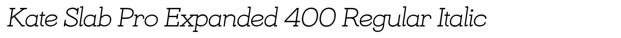 Kate Slab Pro Expanded 400 Regular Italic image